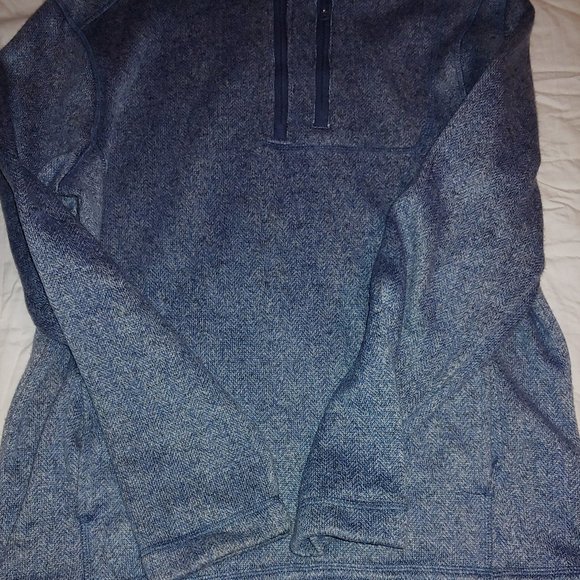 Weird Fish Sweatshirt Winter Warm Men's Size UK Small Blue tweed Henley 1/2 Zip - Picture 8 of 9